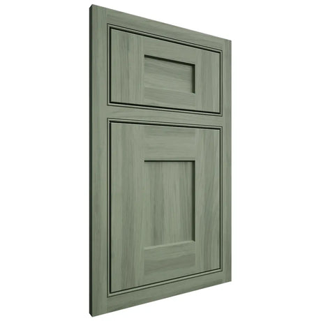 Shiloh Cabinetry Partial Overlay Somerset Hickory Plain Cut Moss Door