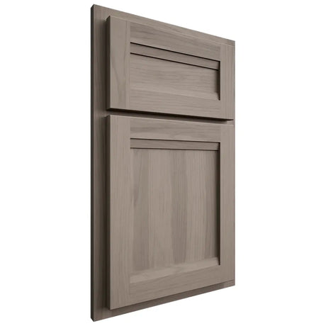Shiloh Cabinetry Partial Overlay Somerset Hickory Plain Cut Sterling Door