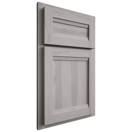 Shiloh Cabinetry Partial Overlay Somerset Hickory Plain Cut Stratus Door