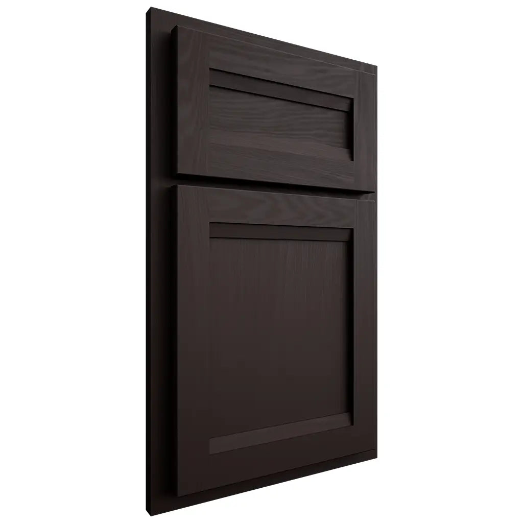 Shiloh Cabinetry Partial Overlay Somerset Maple Plain Cut Espresso Door