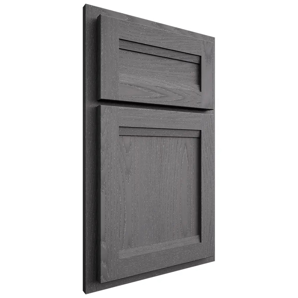 Shiloh Cabinetry Partial Overlay Somerset Red Oak Plain Cut Cadet Door