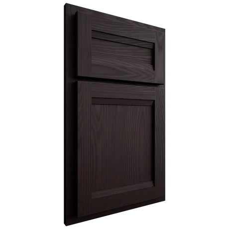 Shiloh Cabinetry Partial Overlay Somerset Red Oak Plain Cut Espresso Door