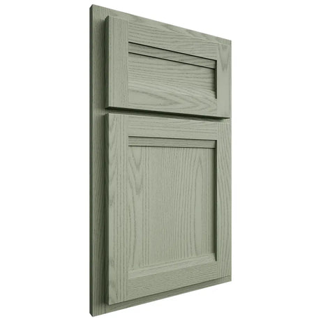Shiloh Cabinetry Partial Overlay Somerset Red Oak Plain Cut Moss Door