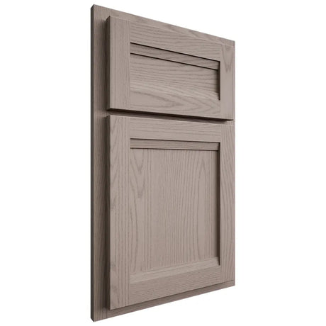 Shiloh Cabinetry Partial Overlay Somerset Red Oak Plain Cut Sterling Door