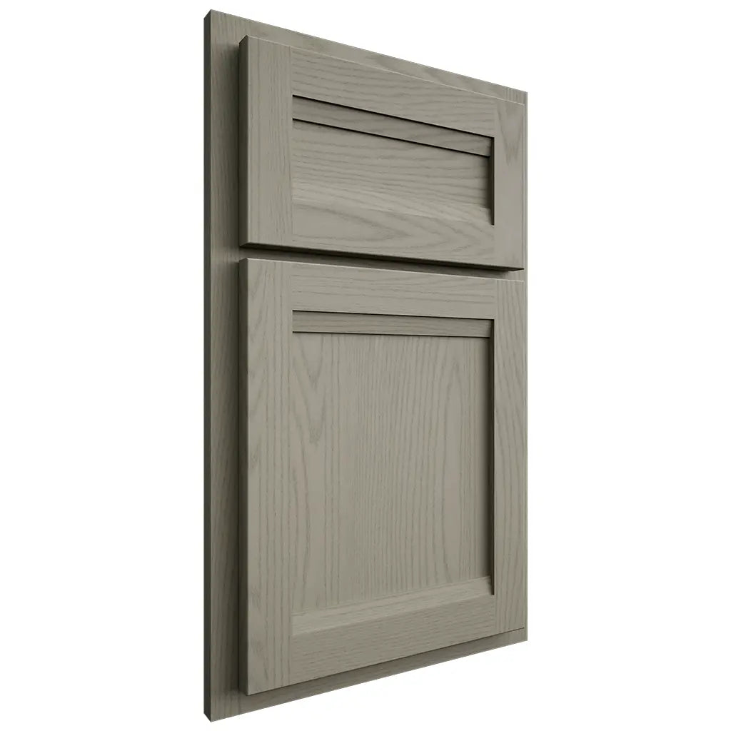 Shiloh Cabinetry Partial Overlay Somerset Red Oak Plain Cut Thyme Door
