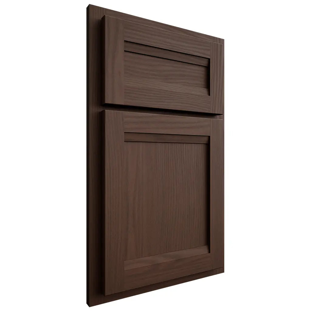 Shiloh Cabinetry Partial Overlay Somerset White Oak Plain Cut Braun Door