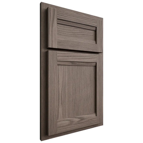 Shiloh Cabinetry Partial Overlay Somerset White Oak Plain Cut Clay Door