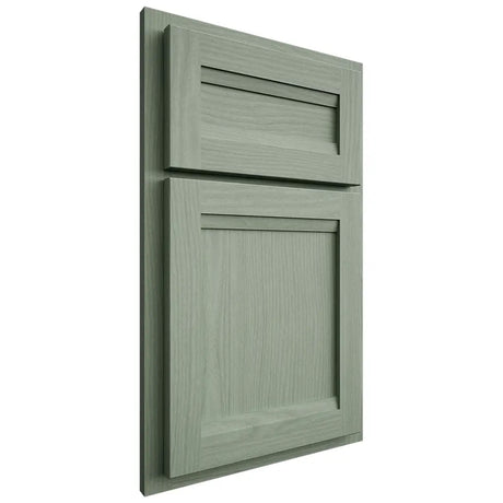 Shiloh Cabinetry Partial Overlay Somerset White Oak Plain Cut Moss Door