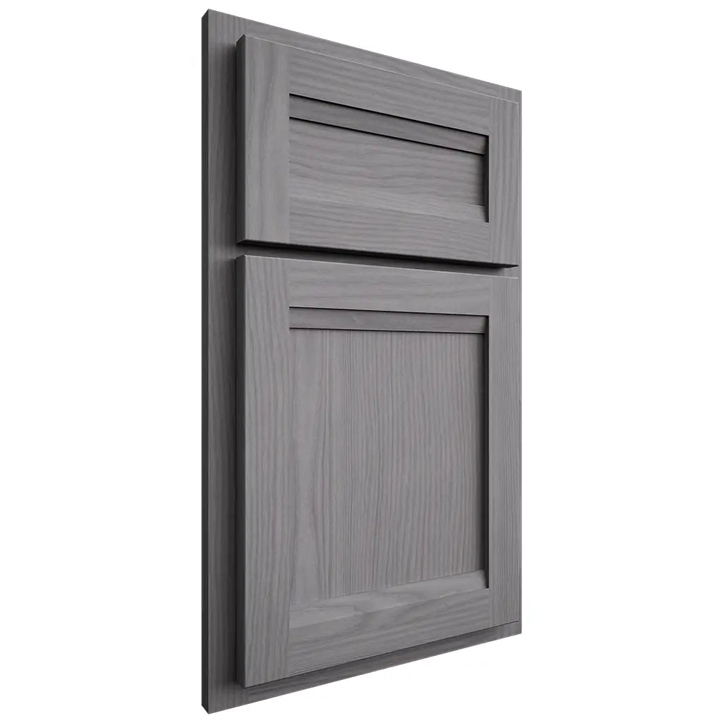 Shiloh Cabinetry Partial Overlay Somerset White Oak Plain Cut Sterling Door