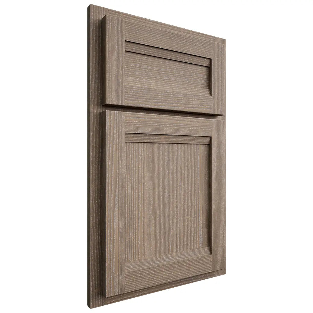 Shiloh Cabinetry Partial Overlay Somerset White Oak Quarter Sawn Almond Door