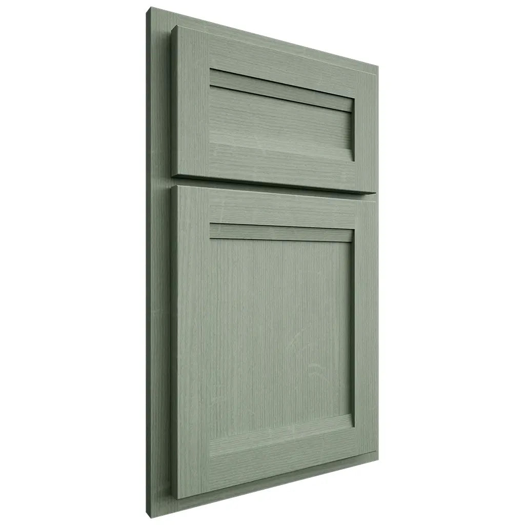 Shiloh Cabinetry Partial Overlay Somerset White Oak Quarter Sawn Moss Door