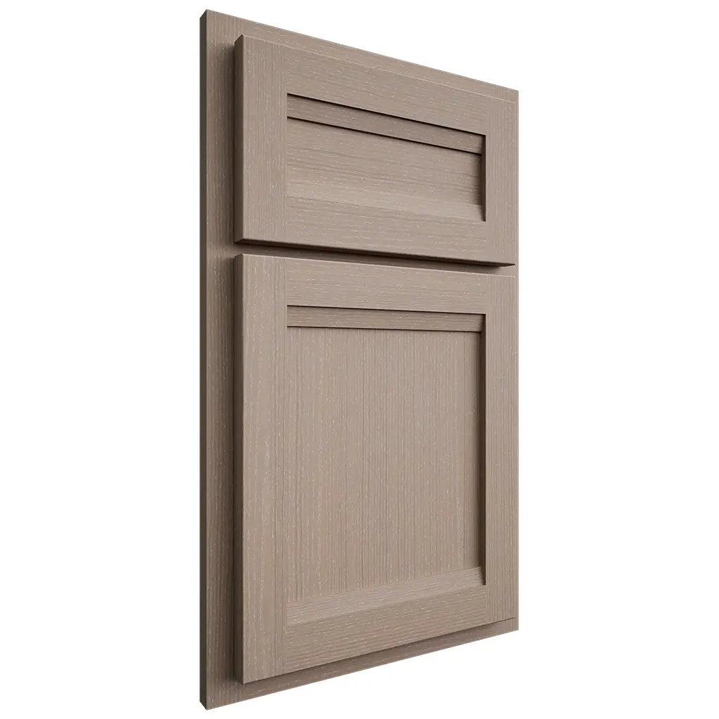Shiloh Cabinetry Partial Overlay Somerset White Oak Quarter Sawn Whitewash Door