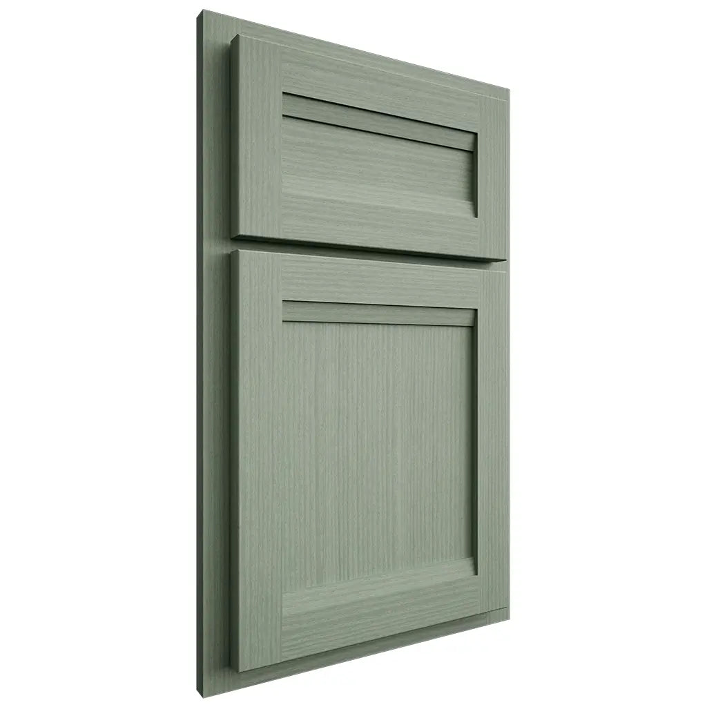 Shiloh Cabinetry Partial Overlay Somerset White Oak Rift Cut Moss Door