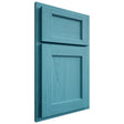 Shiloh Cabinetry Partial Overlay Square Flat Alder Plain Cut Aqua Door