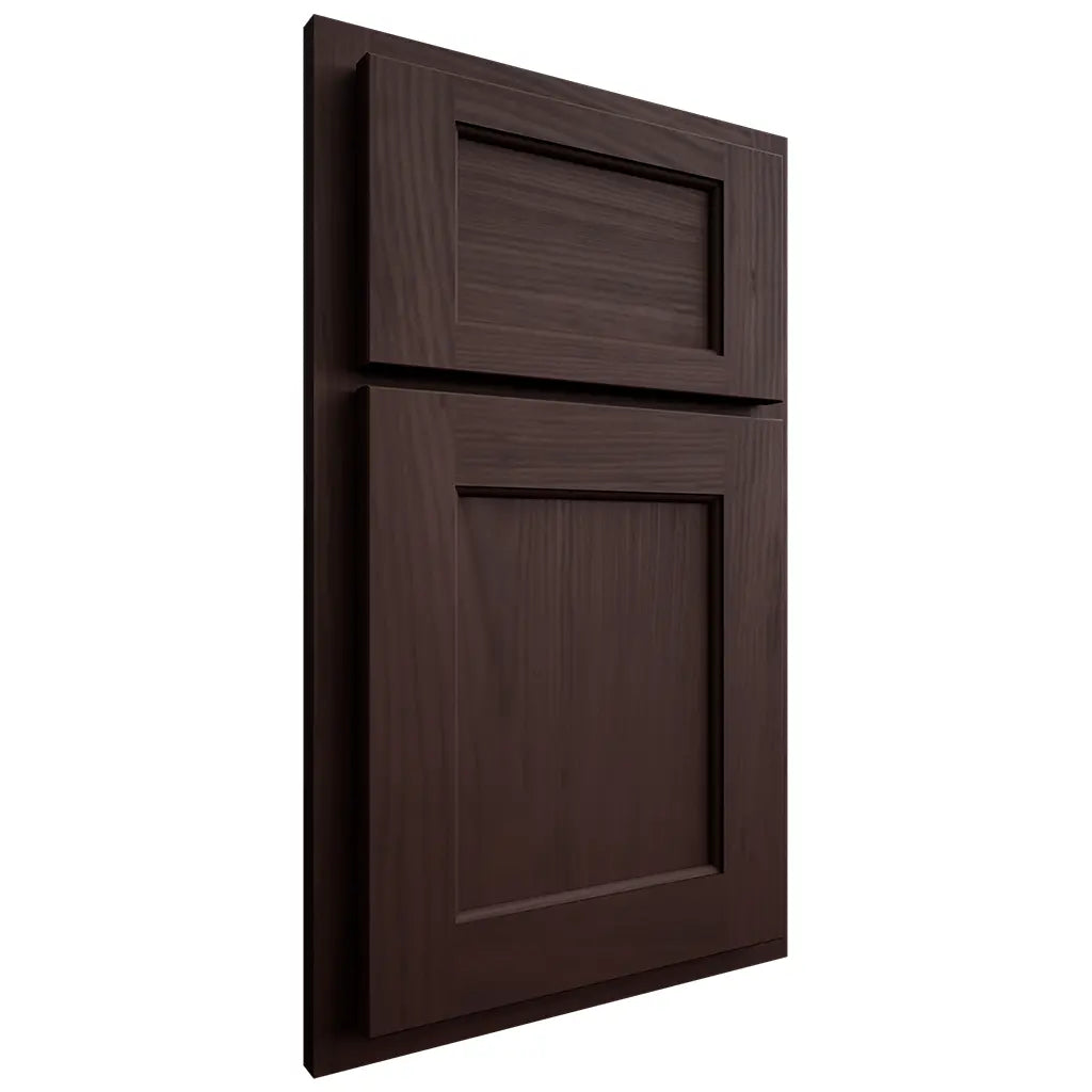 Shiloh Cabinetry Partial Overlay Square Flat Alder Plain Cut Bistre Door