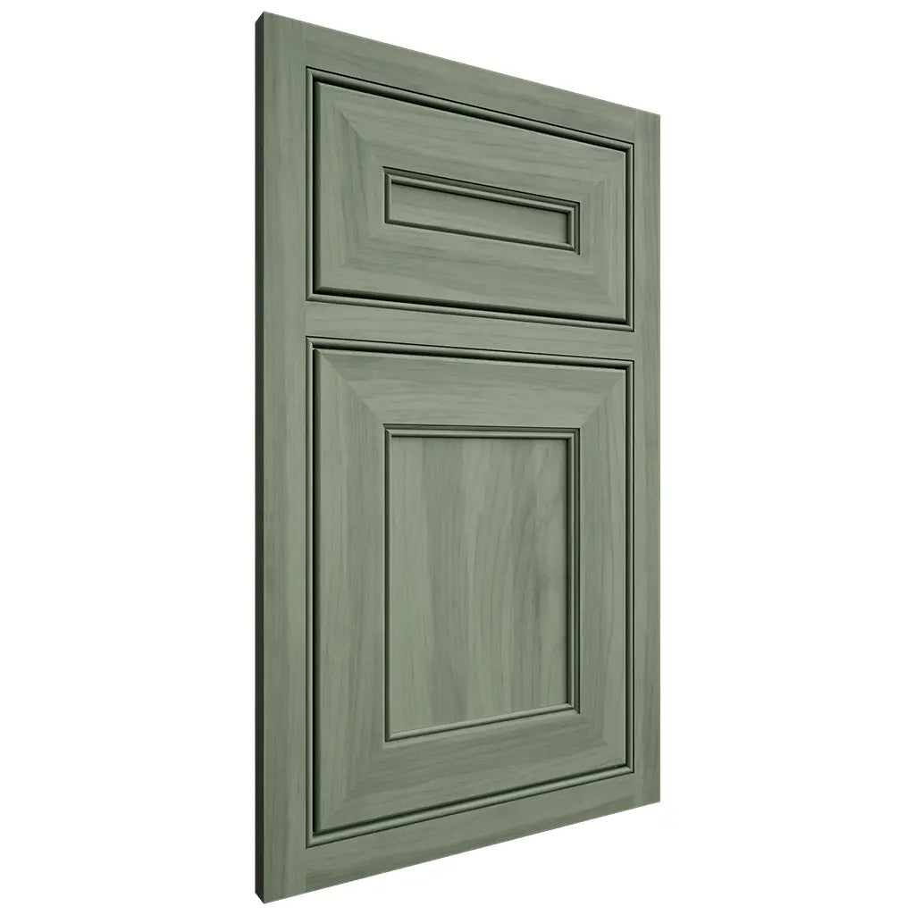 Shiloh Cabinetry Partial Overlay Square Flat Hickory Plain Cut Moss Door