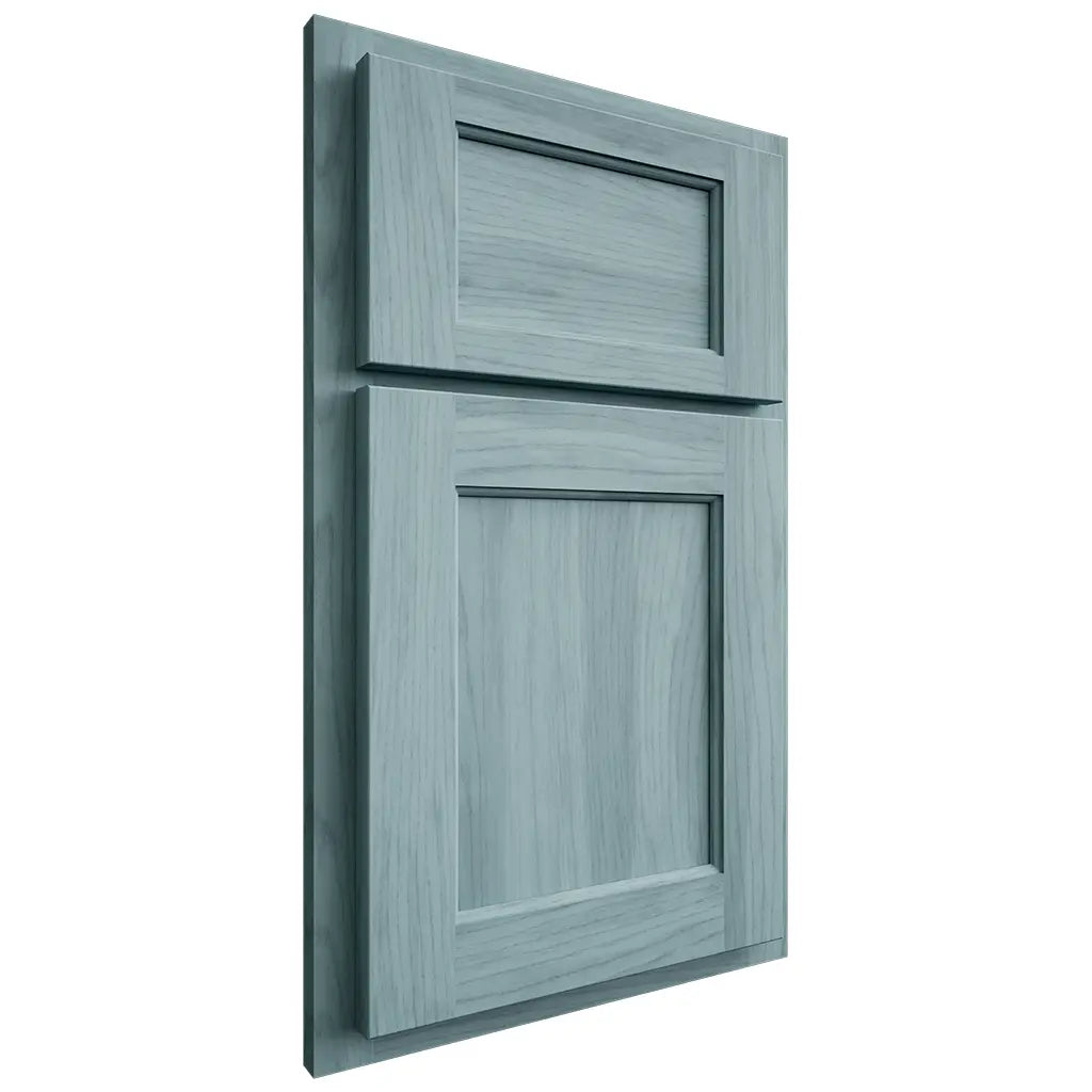 Shiloh Cabinetry Partial Overlay Square Flat Hickory Plain Cut Sky Door