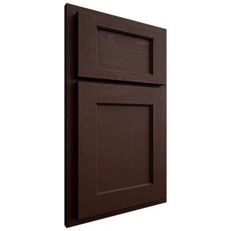 Shiloh Cabinetry Partial Overlay Square Flat Maple Plain Cut Cocoa Door
