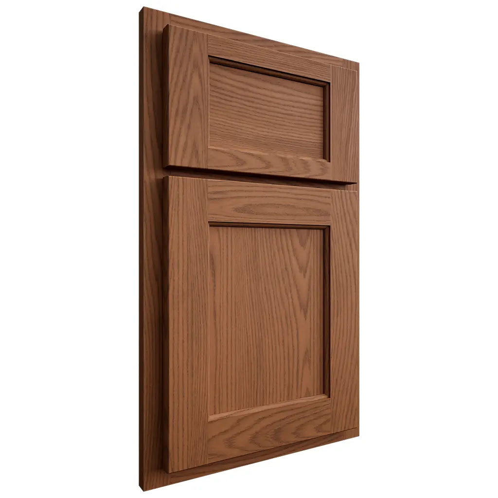 Shiloh Cabinetry Partial Overlay Square Flat Red Oak Plain Cut Braun Door