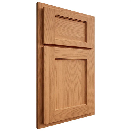 Shiloh Cabinetry Partial Overlay Square Flat Red Oak Plain Cut Medium Door
