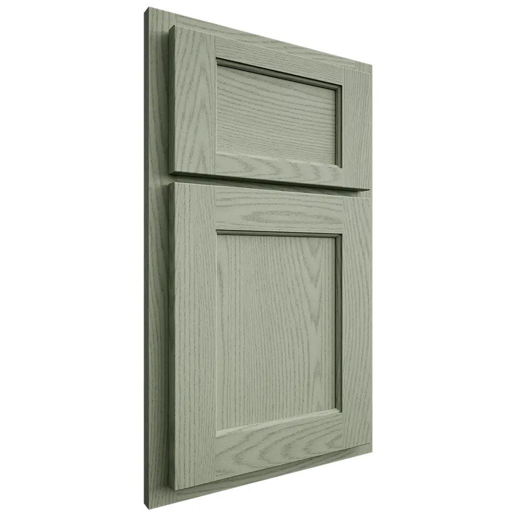 Shiloh Cabinetry Partial Overlay Square Flat Red Oak Plain Cut Moss Door