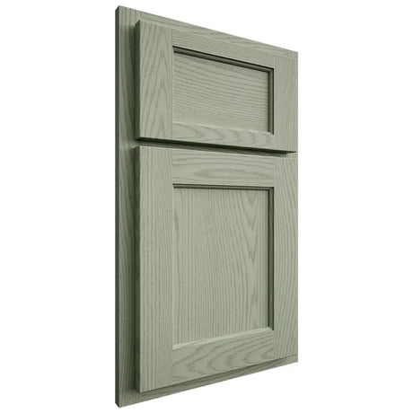 Shiloh Cabinetry Partial Overlay Square Flat Red Oak Plain Cut Moss Door