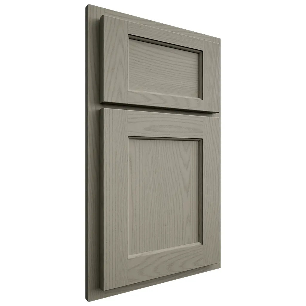 Shiloh Cabinetry Partial Overlay Square Flat Red Oak Plain Cut Thyme Door