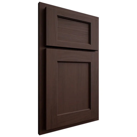 Shiloh Cabinetry Partial Overlay Square Flat Walnut Plain Cut Bison Door