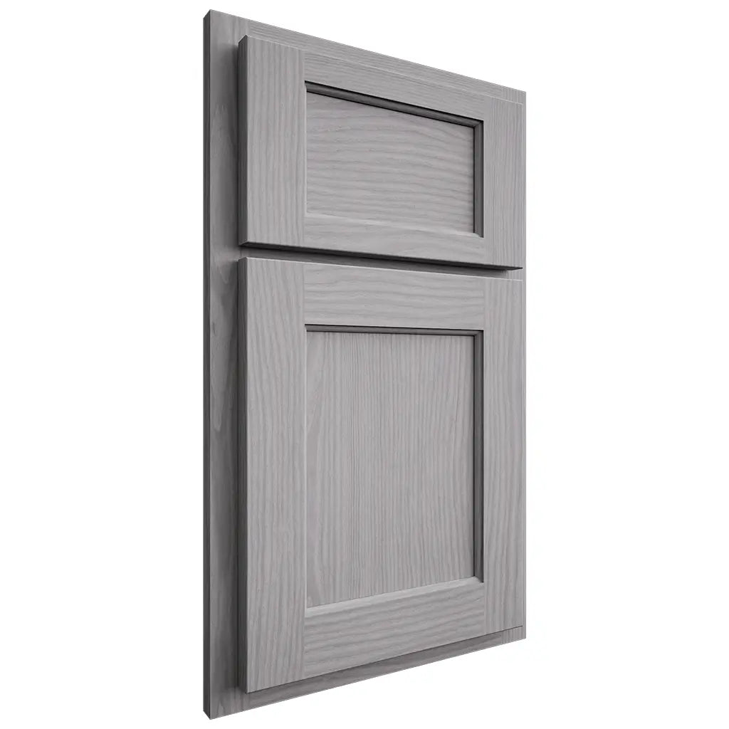 Shiloh Cabinetry Partial Overlay Square Flat White Oak Plain Cut Stratus Door