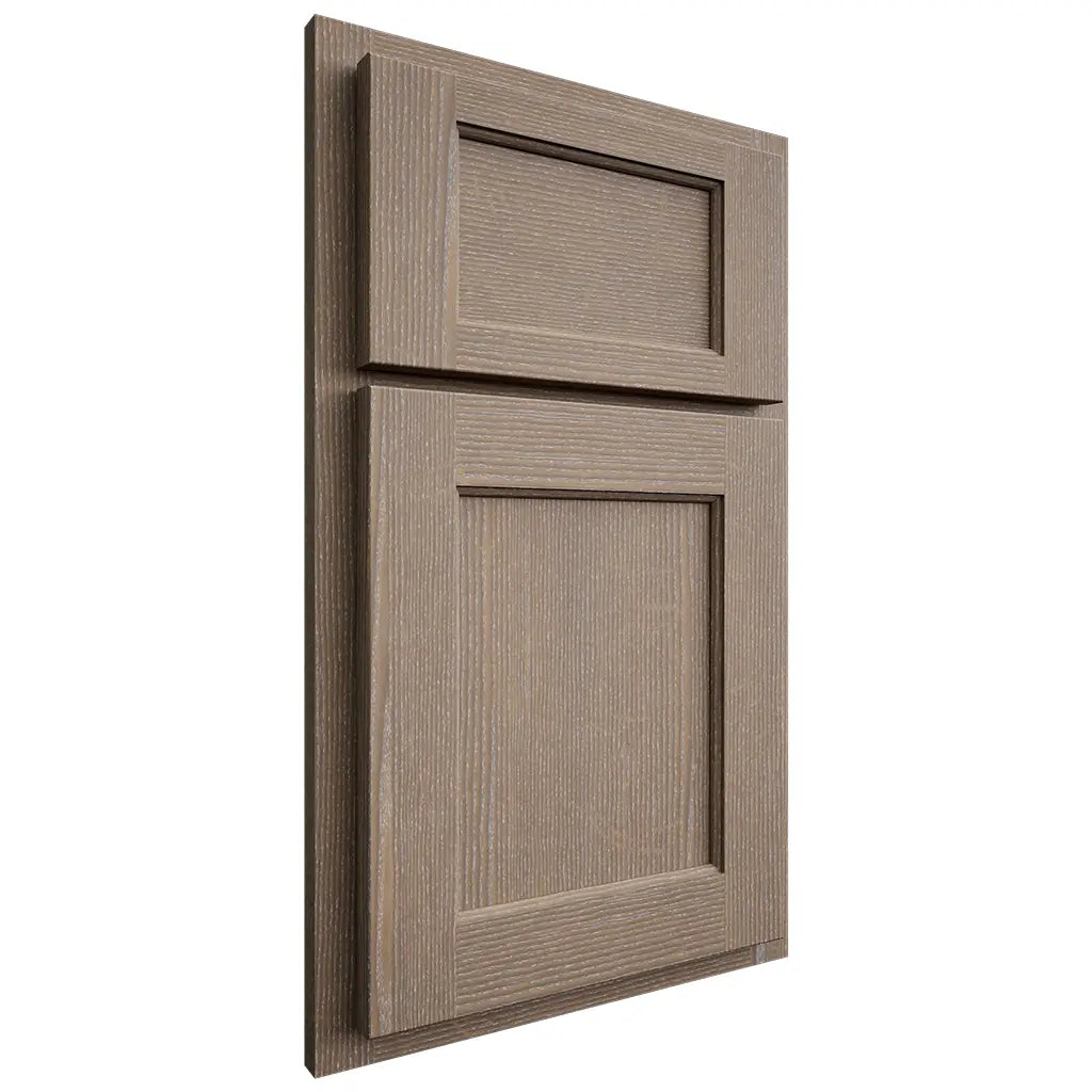 Shiloh Cabinetry Partial Overlay Square Flat White Oak Quarter Sawn Almond Door
