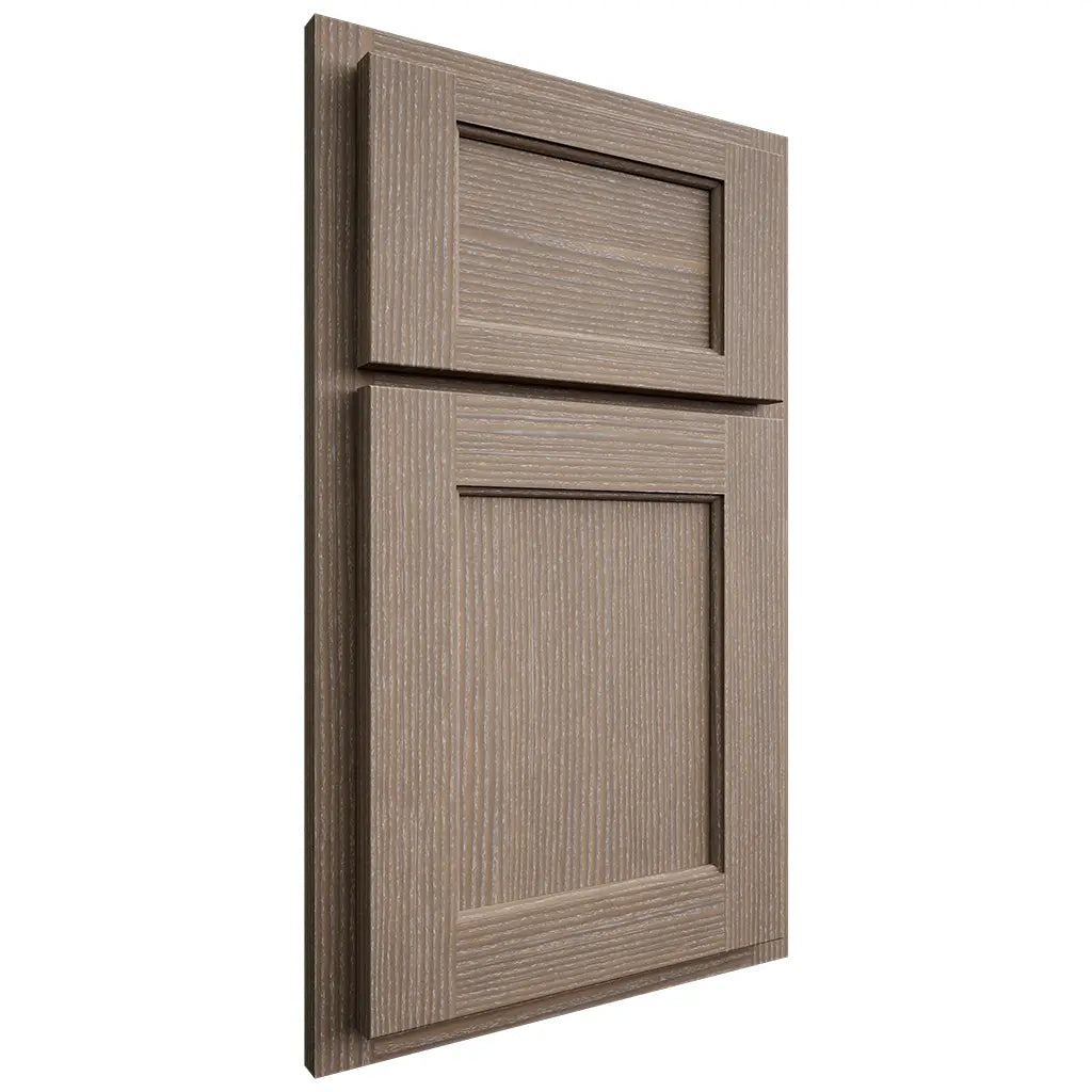 Shiloh Cabinetry Partial Overlay Square Flat White Oak Rift Cut Almond Door