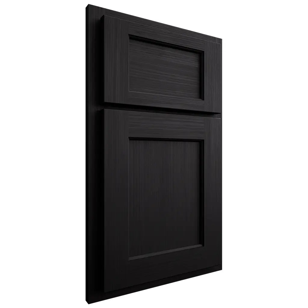 Shiloh Cabinetry Partial Overlay Square Flat White Oak Rift Cut Ink Door