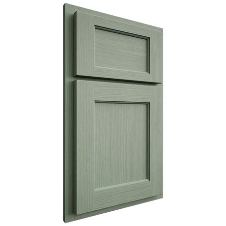 Shiloh Cabinetry Partial Overlay Square Flat White Oak Rift Cut Moss Door