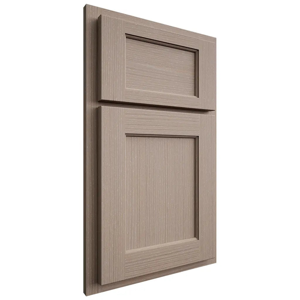 Shiloh Cabinetry Partial Overlay Square Flat White Oak Rift Cut Whitewash Door