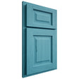 Shiloh Cabinetry Partial Overlay Square Raised Alder Plain Cut Aqua Door