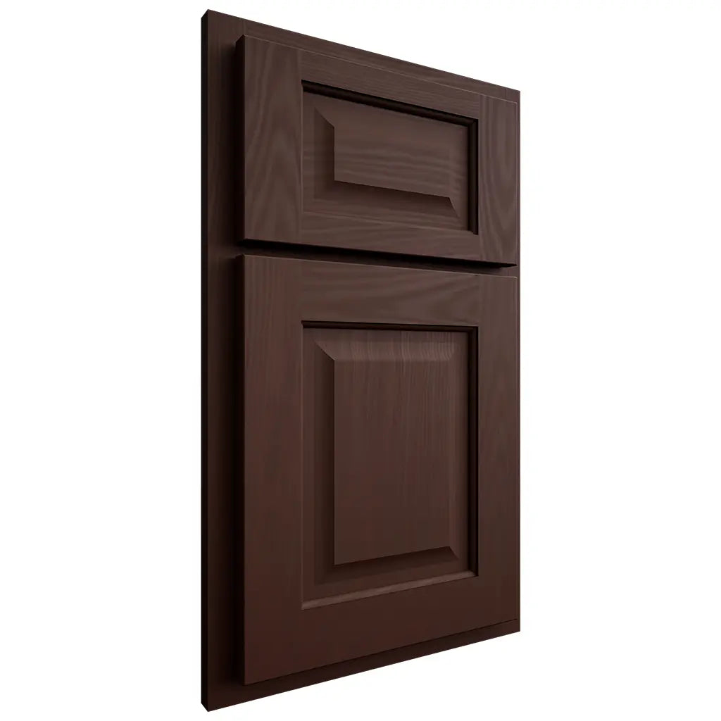 Shiloh Cabinetry Partial Overlay Square Raised Alder Plain Cut Umber Door