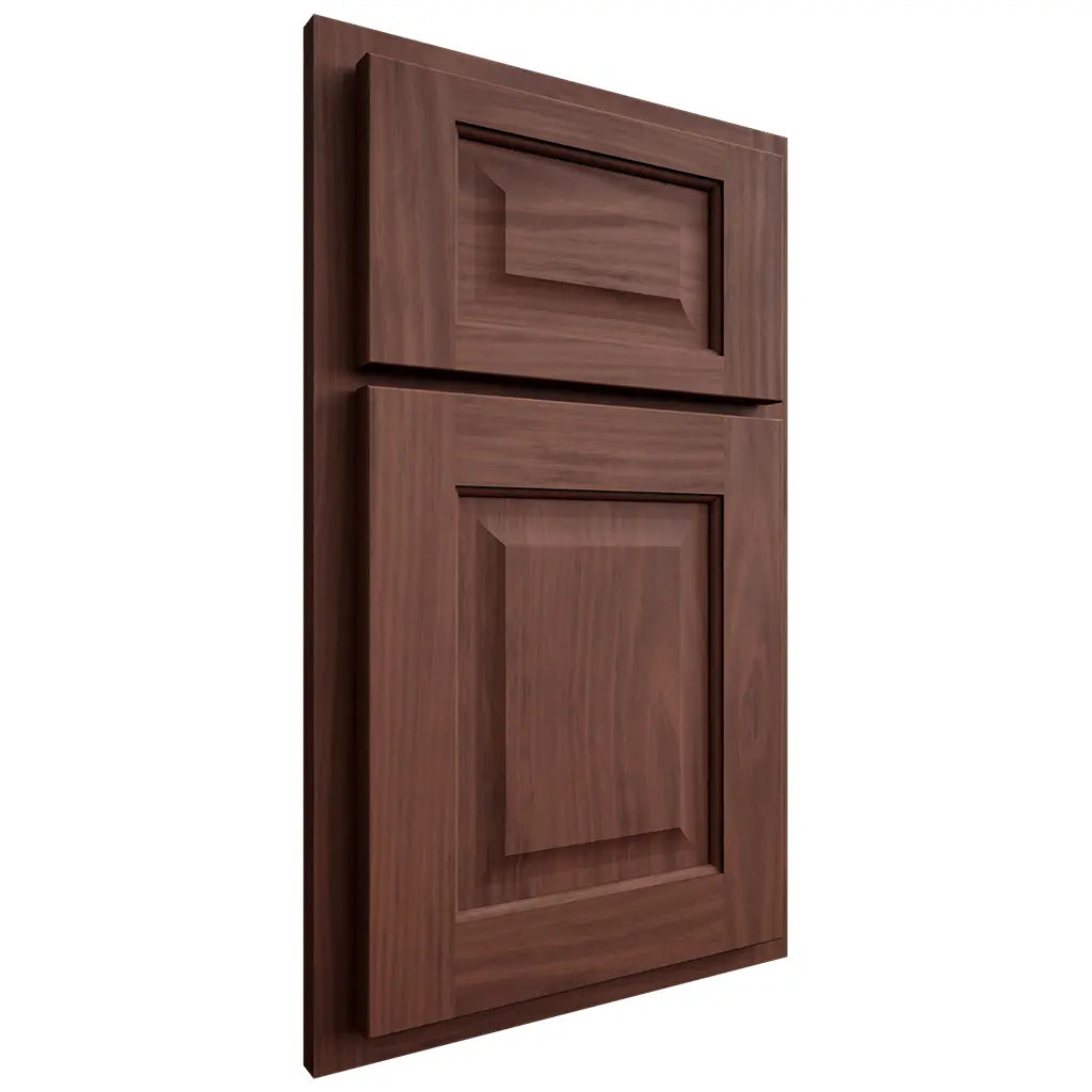 Shiloh Cabinetry Partial Overlay Square Raised Cherry Plain Cut Bourbon Door