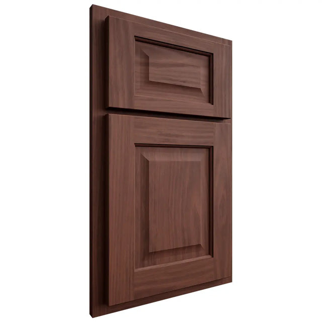 Shiloh Cabinetry Partial Overlay Square Raised Cherry Plain Cut Bourbon Door