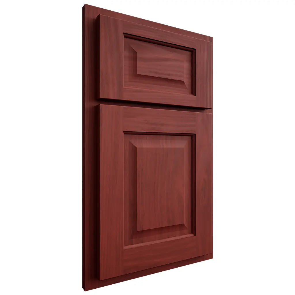 Shiloh Cabinetry Partial Overlay Square Raised Cherry Plain Cut Red Door