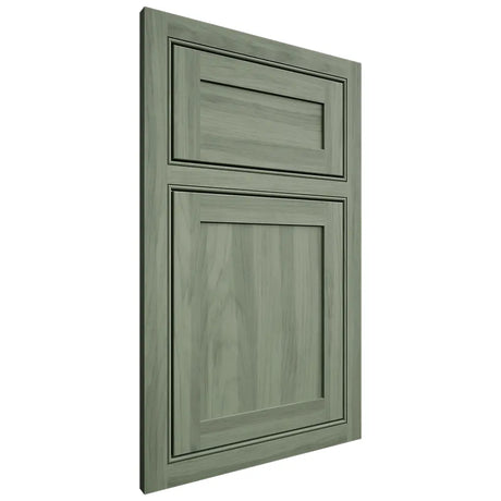 Shiloh Cabinetry Partial Overlay Square Raised Hickory Plain Cut Moss Door