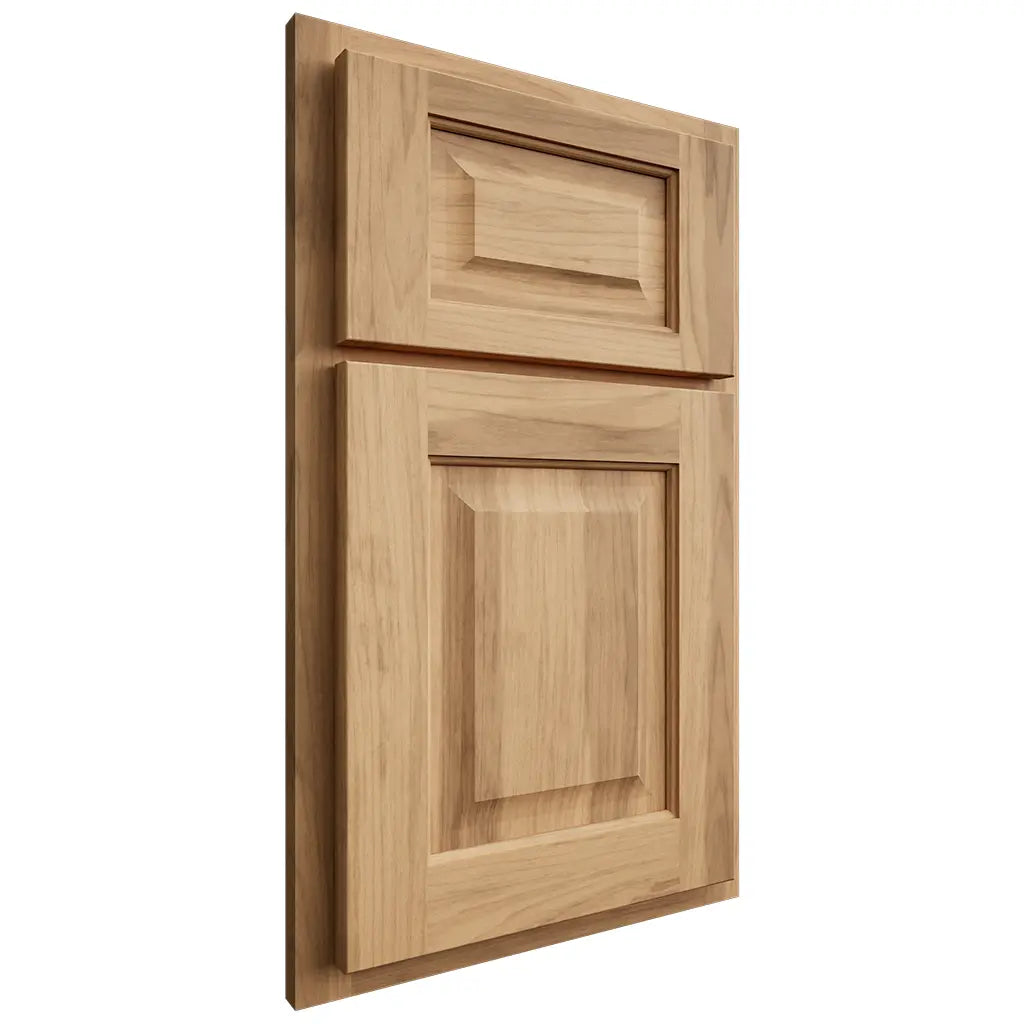 Shiloh Cabinetry Partial Overlay Square Raised Hickory Plain Cut Natural Door