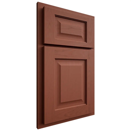 Shiloh Cabinetry Partial Overlay Square Raised Maple Plain Cut Cayenne Door