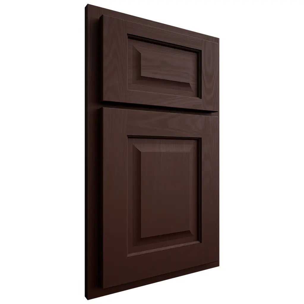 Shiloh Cabinetry Partial Overlay Square Raised Maple Plain Cut Cocoa Door