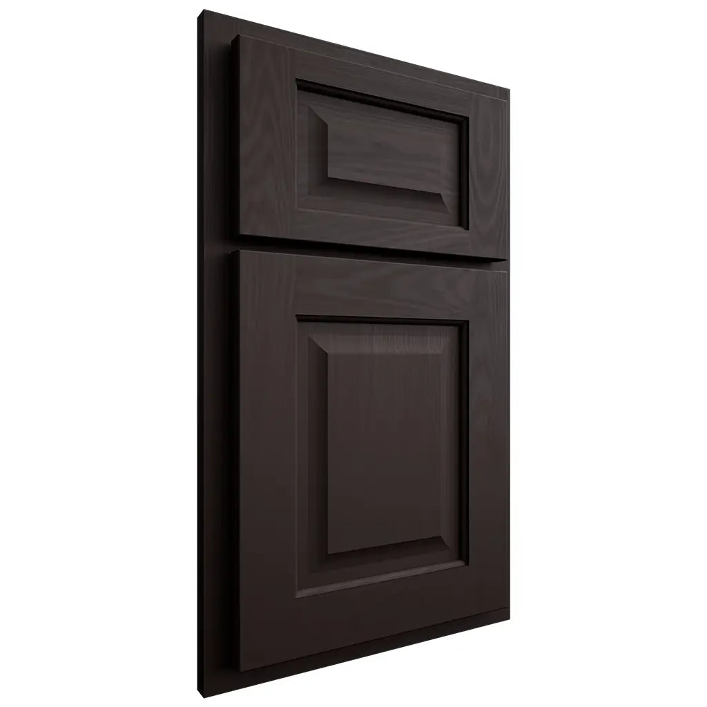 Shiloh Cabinetry Partial Overlay Square Raised Maple Plain Cut Espresso Door