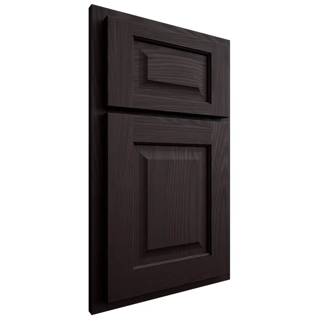 Shiloh Cabinetry Partial Overlay Square Raised Red Oak Plain Cut Espresso Door