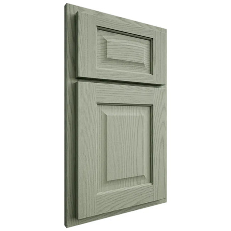 Shiloh Cabinetry Partial Overlay Square Raised Red Oak Plain Cut Moss Door
