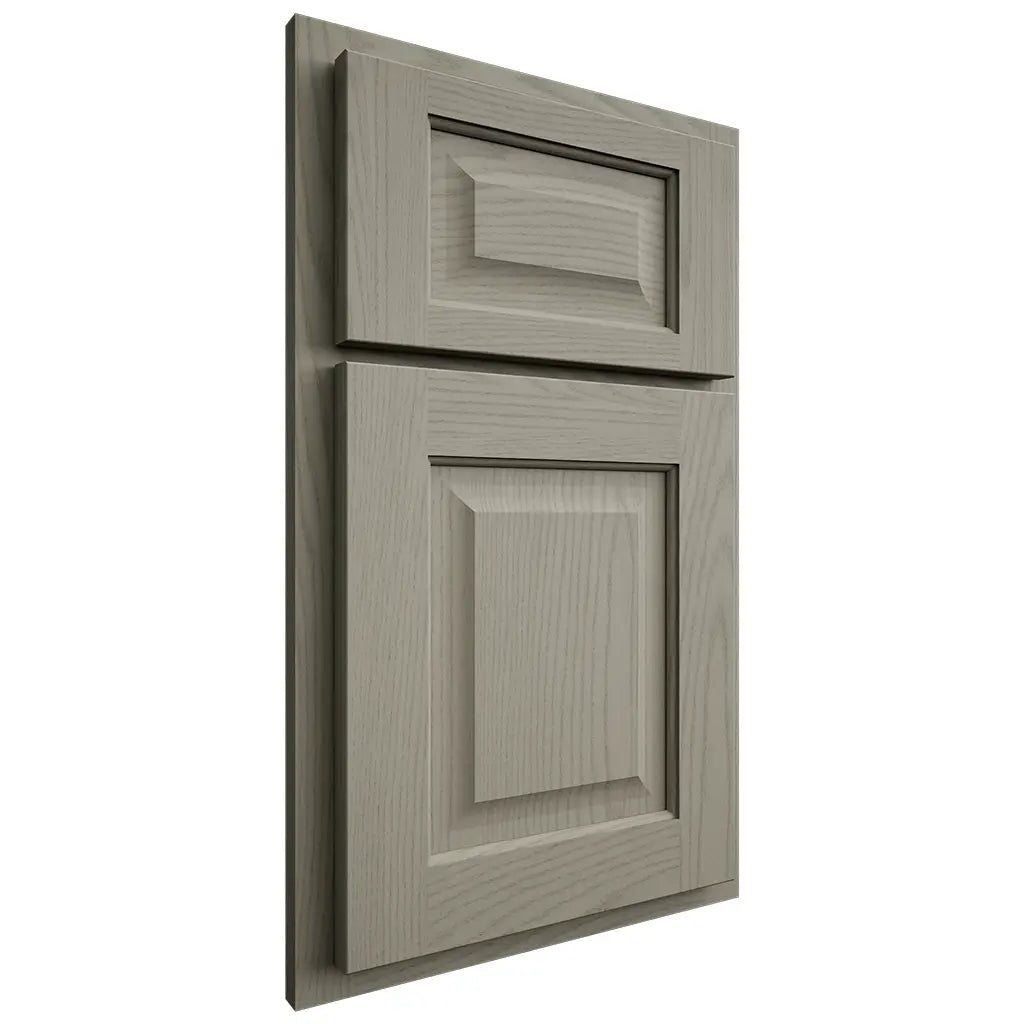 Shiloh Cabinetry Partial Overlay Square Raised Red Oak Plain Cut Thyme Door