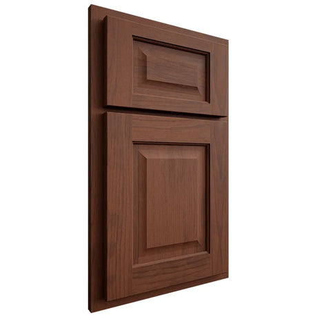 Shiloh Cabinetry Partial Overlay Square Raised Walnut Plain Cut Rye Door