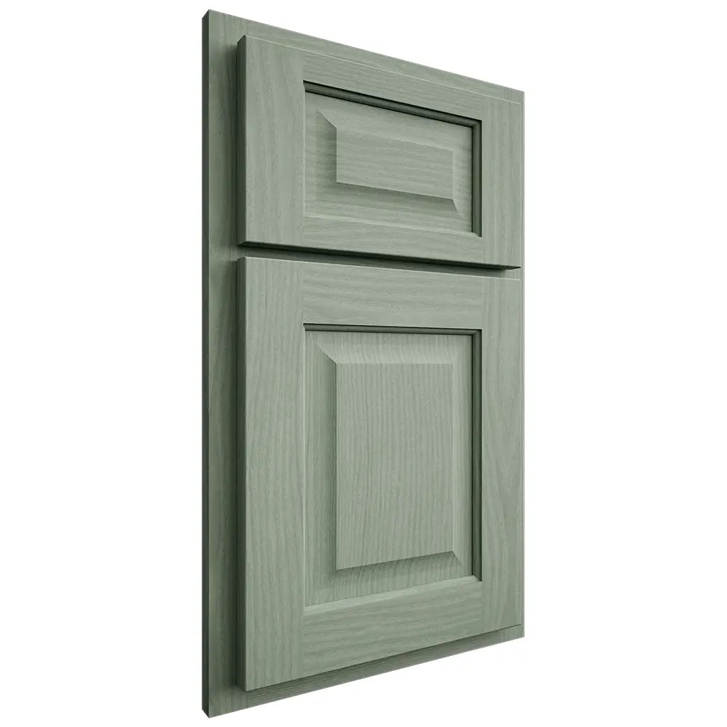 Shiloh Cabinetry Partial Overlay Square Raised White Oak Plain Cut Moss Door