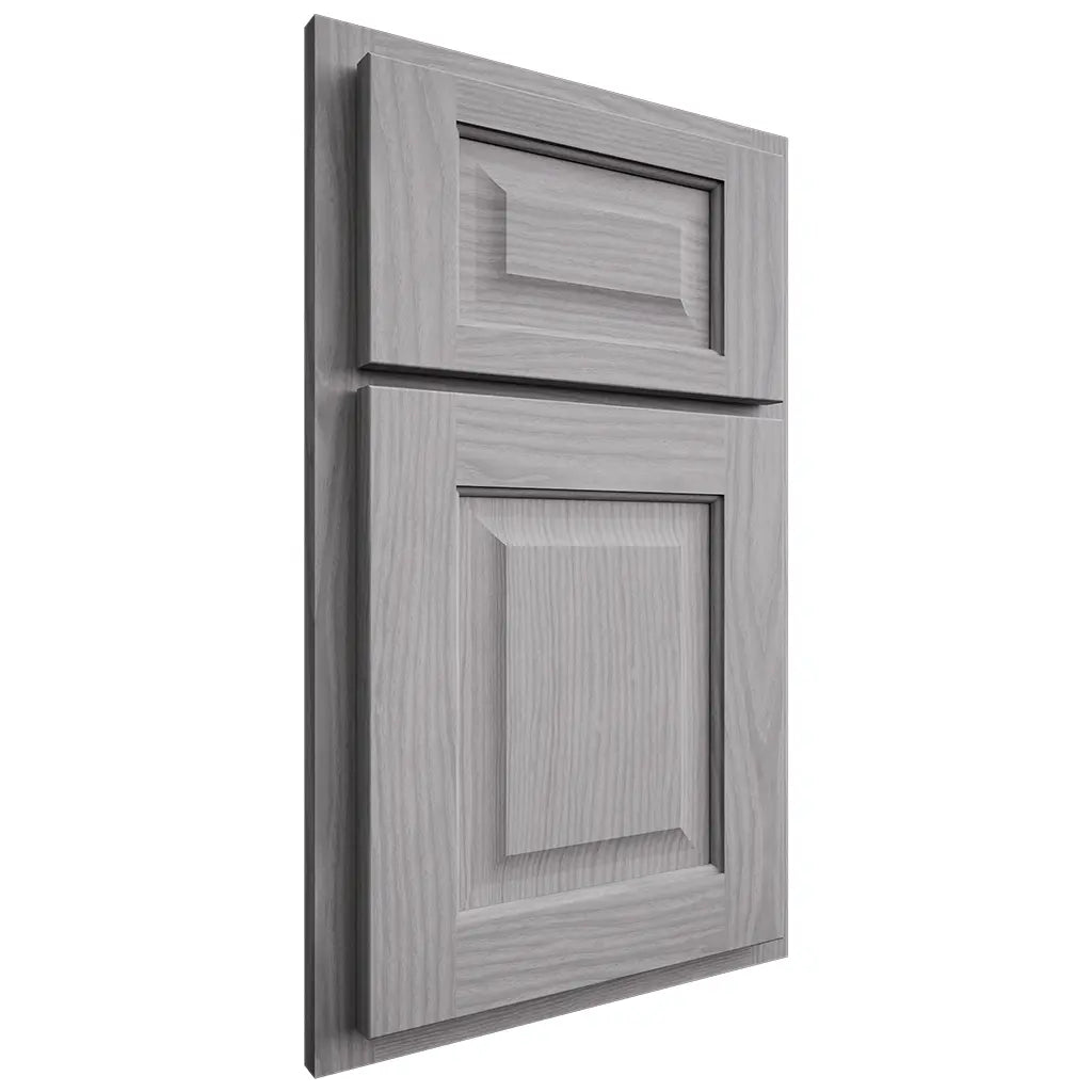 Shiloh Cabinetry Partial Overlay Square Raised White Oak Plain Cut Stratus Door